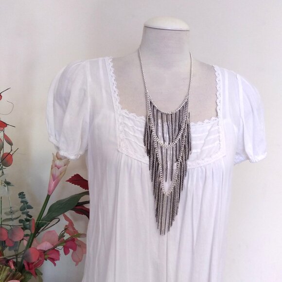 Vintage NEW new touch Black & Silver Tone Necklace Timeless VTG Jewelry - Picture 5 of 8